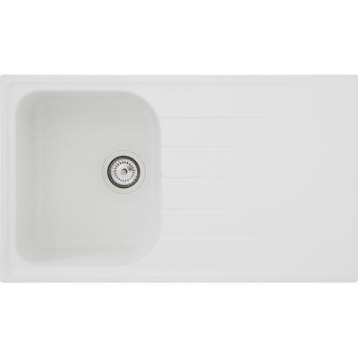 Einbauspüle RESPEKTA "ORLANDO86X50B", weiß, B:86cm T:50cm, Verbundwerkstoff, Küchenspülen