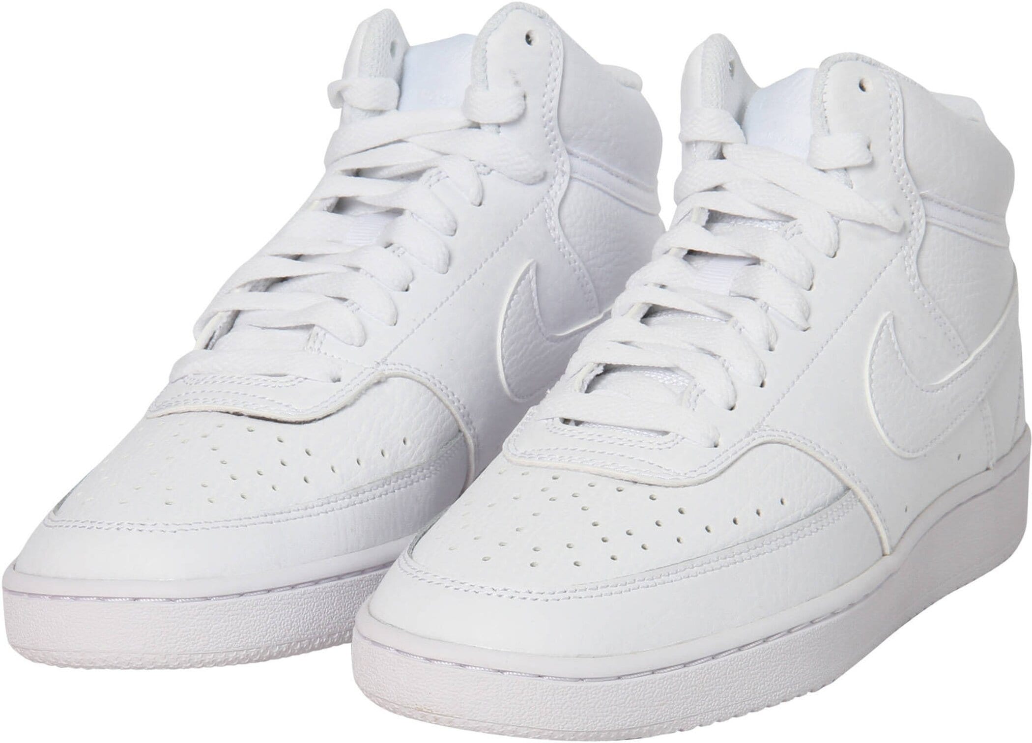 Sneaker NIKE SPORTSWEAR "Wmns Court Vision Mid", Damen, Gr. 40,5, weiß, Leder, Schuhe Sneaker, Design auf den Spuren des Air Force 1