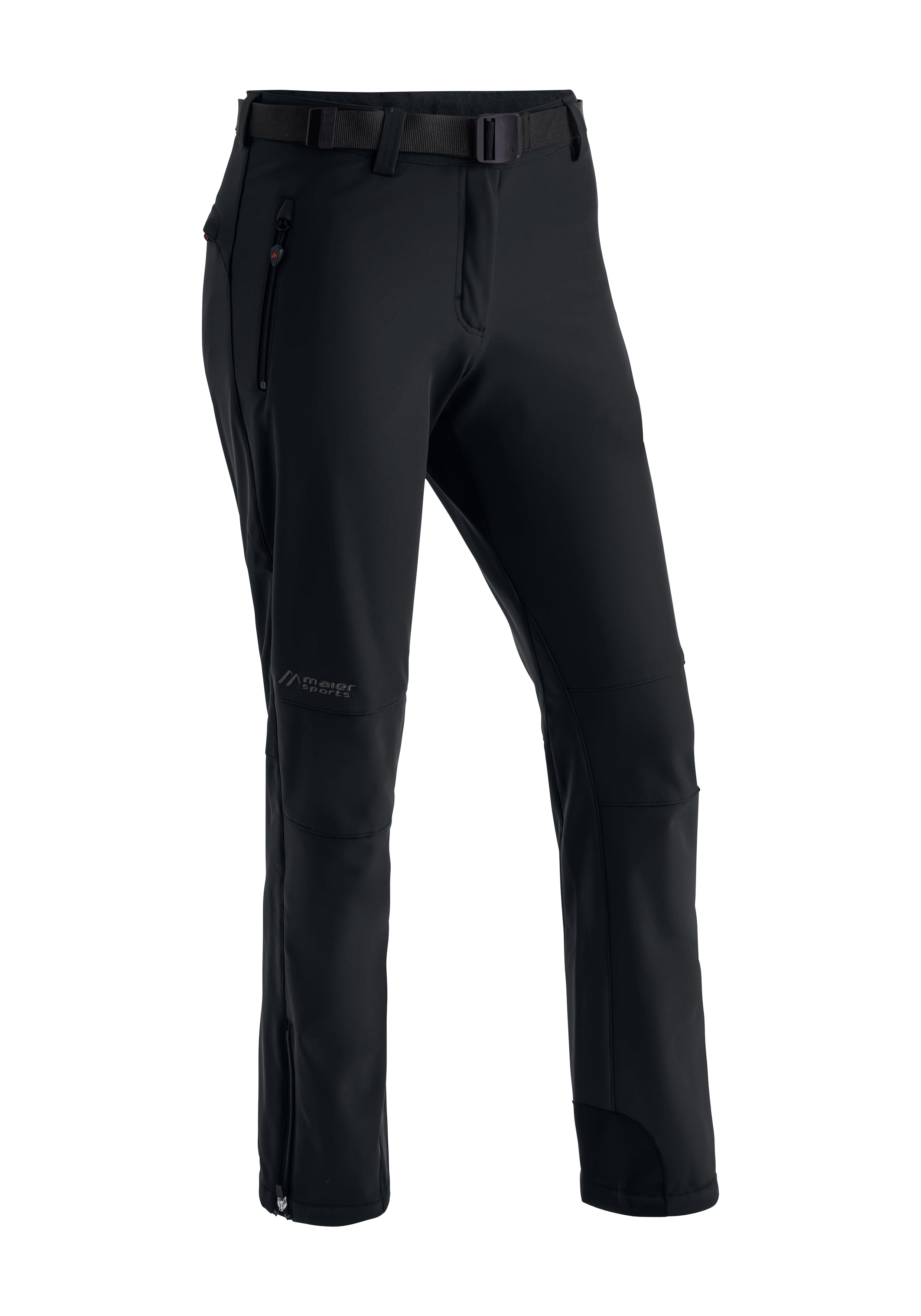 Funktionshose MAIER SPORTS "Tech Pants W", Damen, Gr. 18, Kurzgrößen, schwarz, Vorderseite: 92% Polyester, 8% Elasthan / Rückseite: 100% Polyester, Hosen, Warme Softshellhose, elastisch und winddicht Image