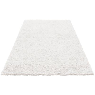 Hochflor-Teppich MY HOME "Viva" Gr. 8, weiß (snow), B:280cm H:45mm L:390cm, Kunstfaser, Teppiche, Uni Farben, einfarbig, besonders weich und kuschelig, Kundenliebling Image