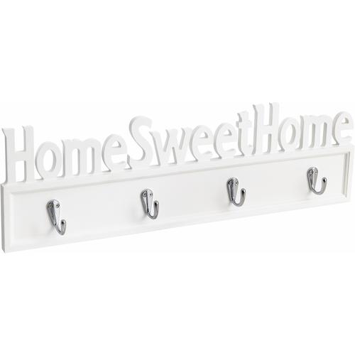 „Hakenleiste HOME AFFAIRE „“Home Sweet Home““ Hakenleisten Gr. B/H/T: 53 cm x 16 cm x 4 cm, weiß Haken“