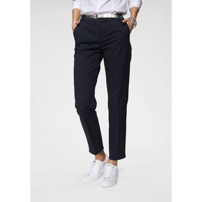 Chinohose MARC O'POLO "Torne", Damen, Gr. 36, N-Gr, blau, Web, Obermaterial: 97% Baumwolle, 3% Elasthan, unifarben, klassisch, tailored fit knöchellang, Hosen, mit klassischen Bügelfalten für mehr Eleganz Image