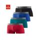 Boxershorts S.OLIVER Gr. M, 4 St., bunt (rot, petrol, blau, schwarz) Herren Unterhosen Wäsche