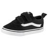 Sneaker VANS "Ward V", Gr. 22, schwarz, Leder, Textil, sportlich, Schuhe Klettschuh Skaterschuh Sneaker low, mit Klettverschluss