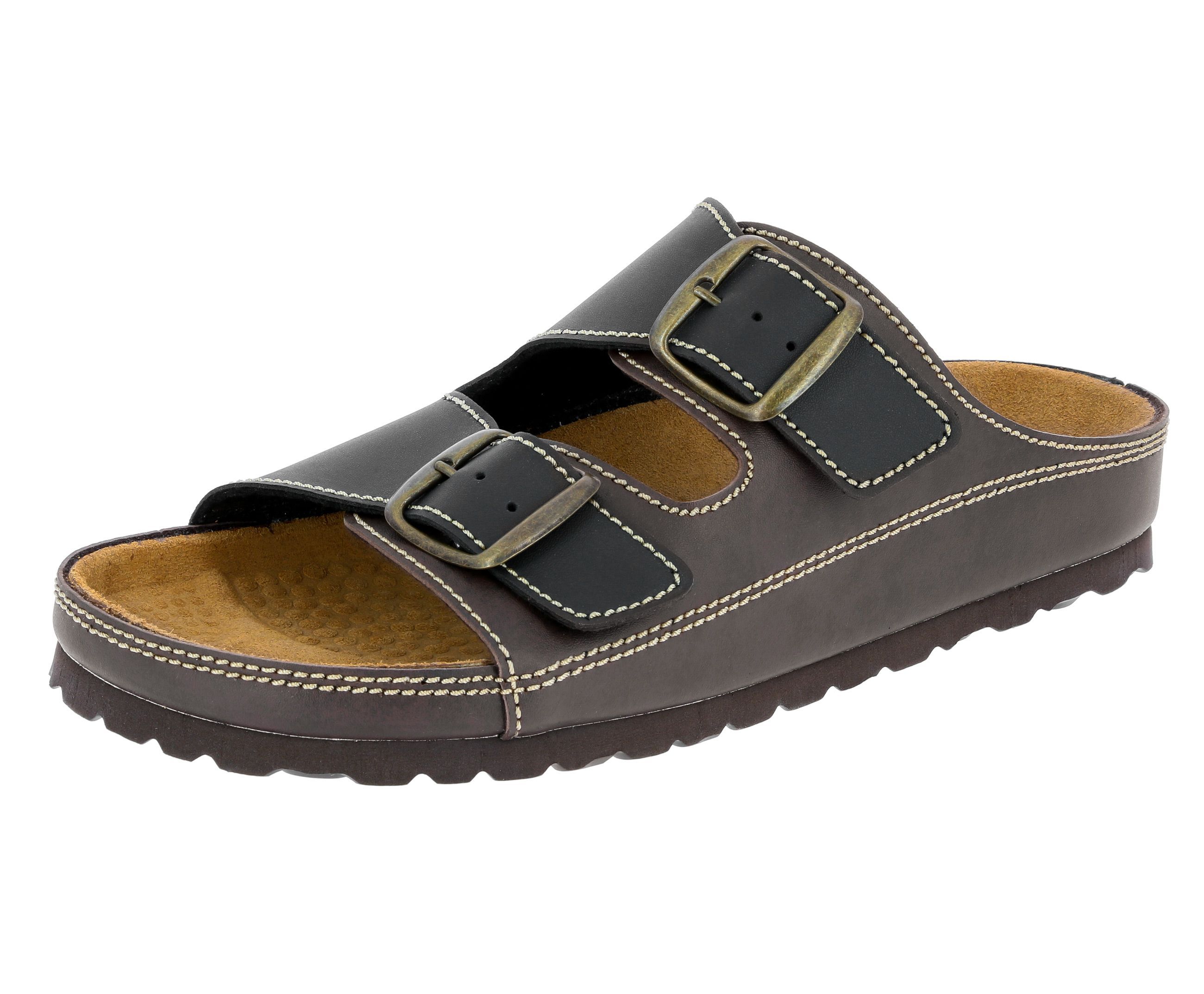 Pantolette LICO "Pantolette Natural Man", Herren, Gr. 41, braun, Synthetik, Schuhe Pantolette