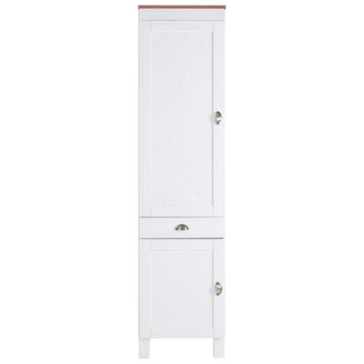 Hochschrank HOME AFFAIRE "Oslo", gelb (cremefarben, honigfarben), B:50cm H:205cm T:60cm, Massivholz, Schränke, 50 cm breit, in 2 Tiefen, 2 Türen, 1 Schublade, aus massiver Kiefer Image