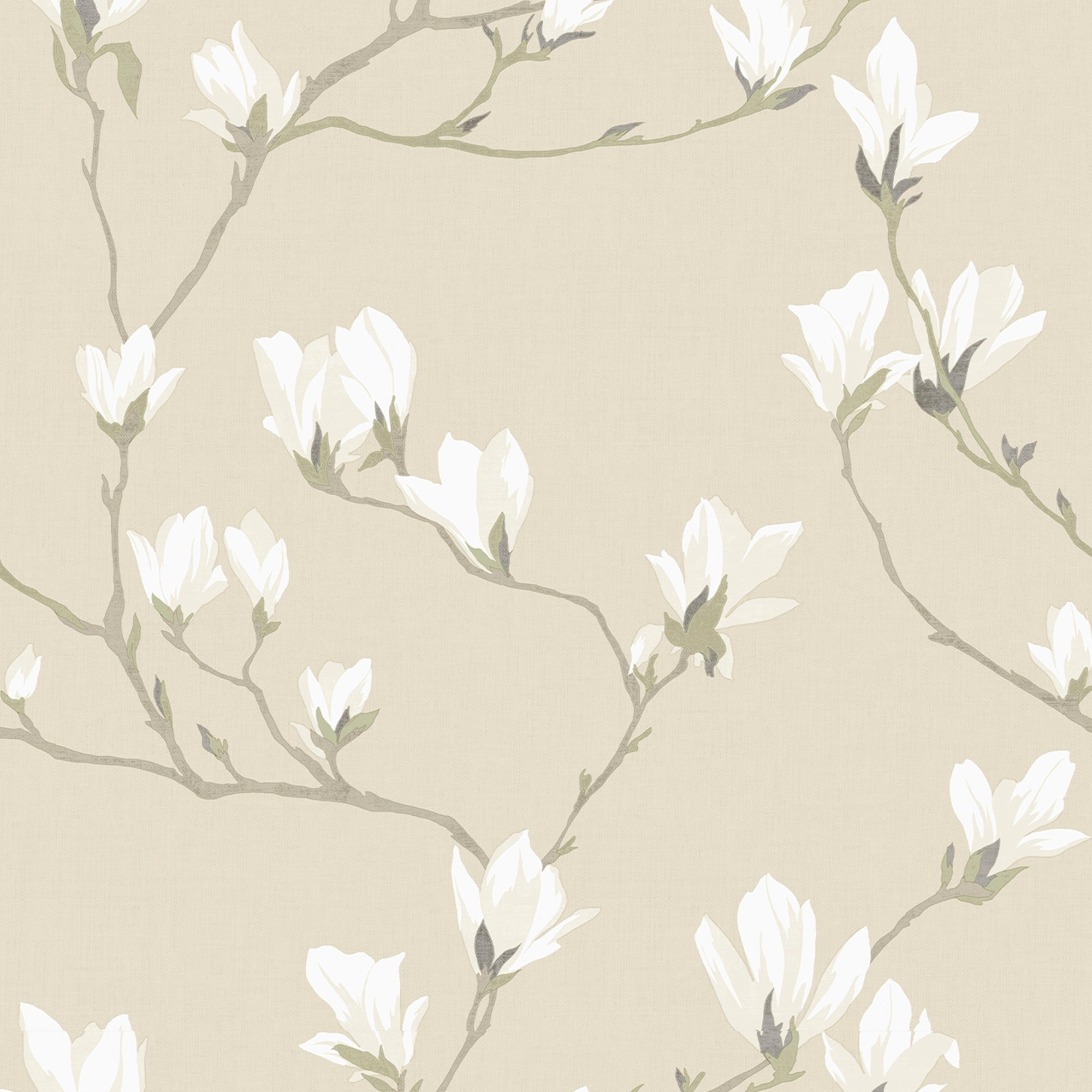 Vliestapete LAURA ASHLEY "Magnolia Grove", beige (natur), B:0,52m L:10m, Vlies, Tapeten, FSC zertifiziert, mit lebhaftem Druck, 10 Meter Länge