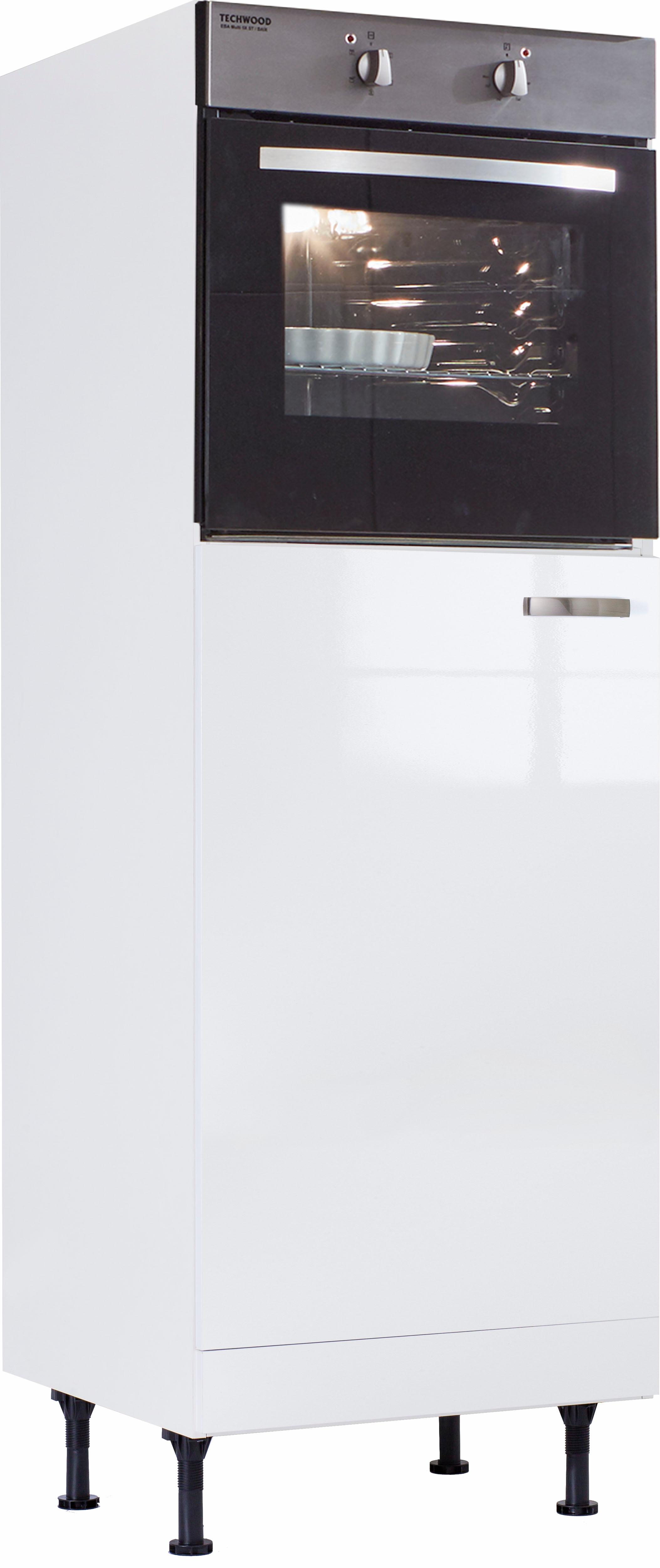 Backofen/Kühlumbauschrank KOCHSTATION "KS-Cara", weiß (weiß glänzend, weiß), B:60cm H:176,6cm T:58,4cm, Schränke Image
