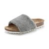 Pantolette LASCANA "Hausschuh", Damen, Gr. 39, grau, Obermaterial: 100% Synthetik. Decksohle: 100% Rindsleder. Laufsohle: 100% Synthetik, Fellimitat, unifarben, modisch, Schuhe Pantoffeln Pantolette Plüsch Hausschuh, Mule, Sandale, offener Schuh,...