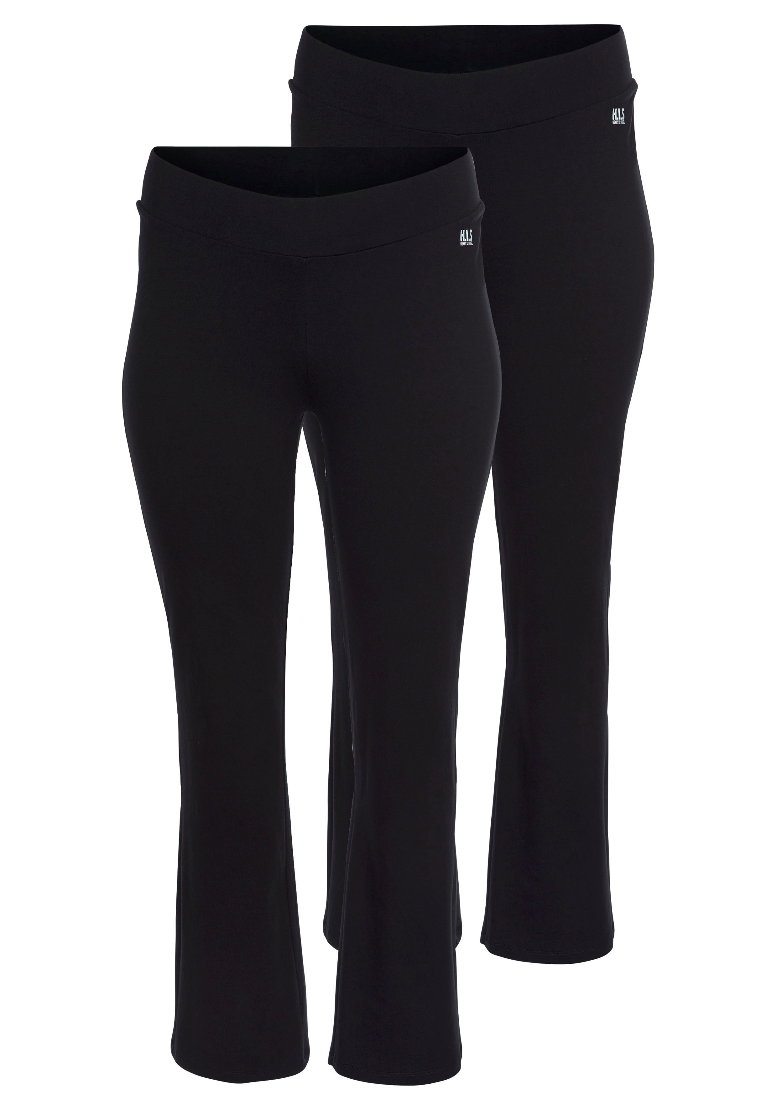 Leggings H.I.S, Damen, Gr. 88, K + L Gr, schwarz, Single Jersey, Obermaterial: 95% Baumwolle, 5% Elasthan, unifarben, schmal lang, Hosen Leggings, Große Größen