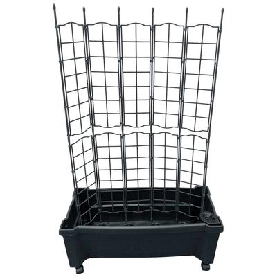 Spalier KHW "Calypso", grau (anthrazit), B:79cm H:115cm T:35cm, Kunststoff, Rankhilfen, BxTxH: 79x35x115 cm, Pflanzkasten mit Rollen und Bewässerungssystem