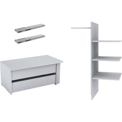 Inneneinteilung MUSTERRING "Imola W", silber (streifendekor (silber)), B:80,1cm T:51,5cm, Holzwerkstoff, Schrankinneneinteiler, Inneneinteilung Kleiderschrank-Zubehör Schrank-Zubehör, praktisches Zubehörset für Schwebetürenschränke Image