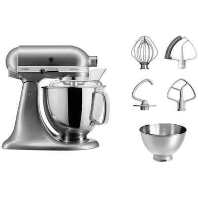 KITCHENAID Küchenmaschine "5KSM175PSECU CONTOUR SILVER", silber (silberfarben), B:24cm H:36cm T:37cm, Küchenmaschinen, mit Zubehör im Wert von ca. 112,-€ UVP Image