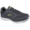 Sneaker SKECHERS "FLEX ADVANTAGE 4.0", Herren, Gr. 48,5, grau, Leder, Textil, Lederimitat, sportlich, Schuhe, mit leichtem Profil, Freizeitschuh, Halbschuh, Schnürschuh