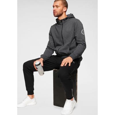 Sportanzug BRUNO BANANI "Regular Fit", Herren, Gr. S (44/46), grau (anthrazit), Obermaterial: 60% Baumwolle, 40% Polyester. Kapuzenfutter: 60% Baumwolle, 40% Polyester, sportlich, comfort fit, Sportanzüge