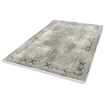 Teppich ASTRA "Julia 203" Gr. 3, grau (grau, creme), B:140cm H:6mm L:200cm, Kunstfaser, Viskose, Teppiche, Kurzflor, mit Fransen, Wohnzimmer Image
