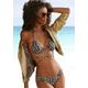 Triangel-Bikini BRUNO BANANI Gr. 40, Cup C/D, braun (braun, bedruckt) Damen Bikini-Sets Ocean Blue bedruckt mit langem Bindeband