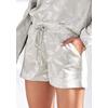 Relaxshorts LASCANA, Damen, Gr. 32/34, N-Gr, grau (grau, allover, gemustert), angeraute Sweatware, Obermaterial: 50% Baumwolle, 50% Polyester, geblümt, casual, bequem kurz, Hosen, mit floralem Alloverdruck, Loungewear