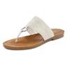 Zehentrenner LASCANA Gr. 37, weiß Damen Schuhe Strandaccessoires Sandale, Pantolette mit Ringapplikation VEGAN