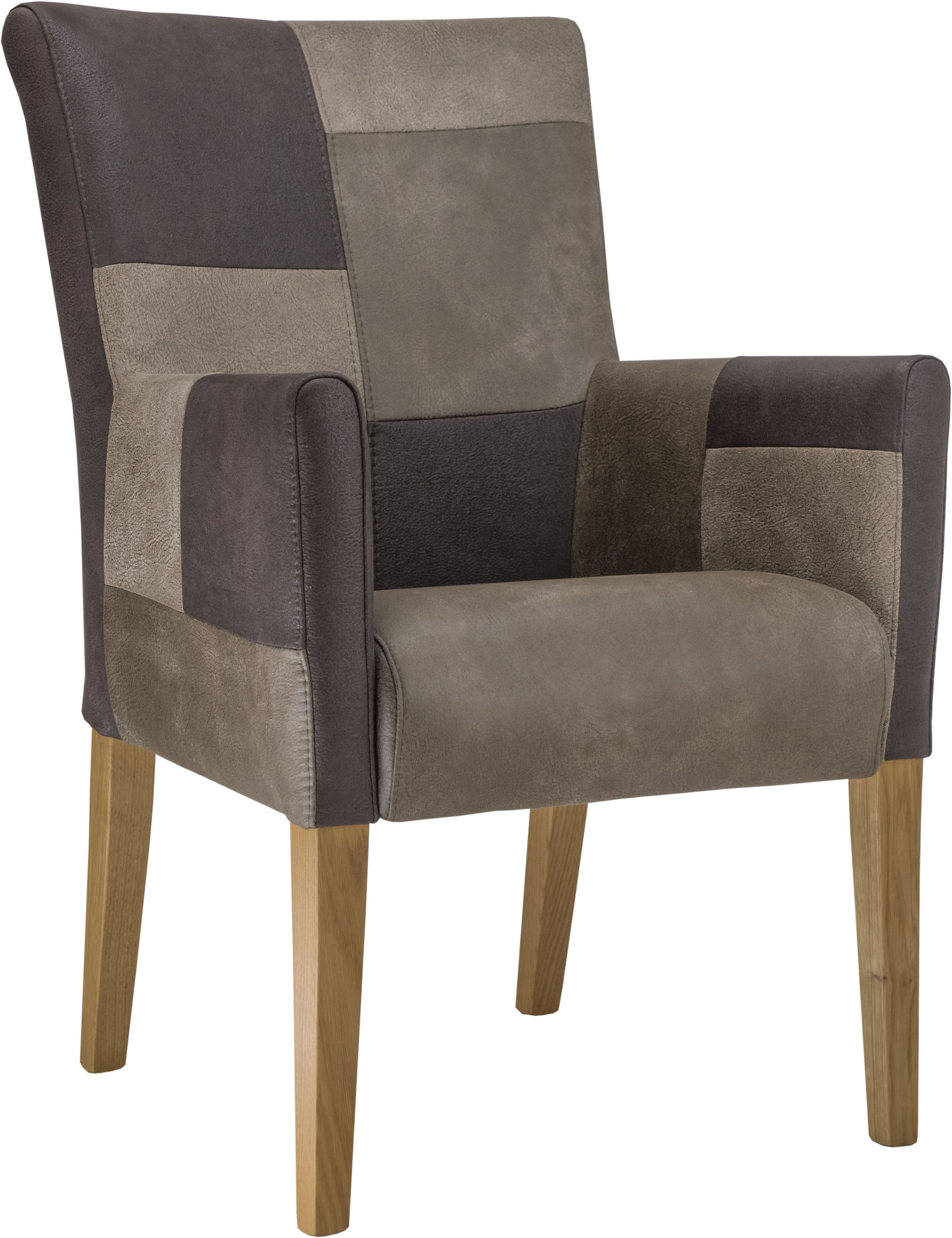 Armlehnstuhl HOME AFFAIRE "King", braun (braun, eiche geölt), B:60cm H:92cm T:65cm, Polyester, Stühle, Armlehnstuhl, Bezug aus Microfaser