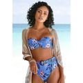 Bügel-Bandeau-Bikini-Top S.OLIVER "Maya" Gr. 34, Cup A, blau (blau, bedruckt) Damen Bikini-Oberteile Ocean Blue