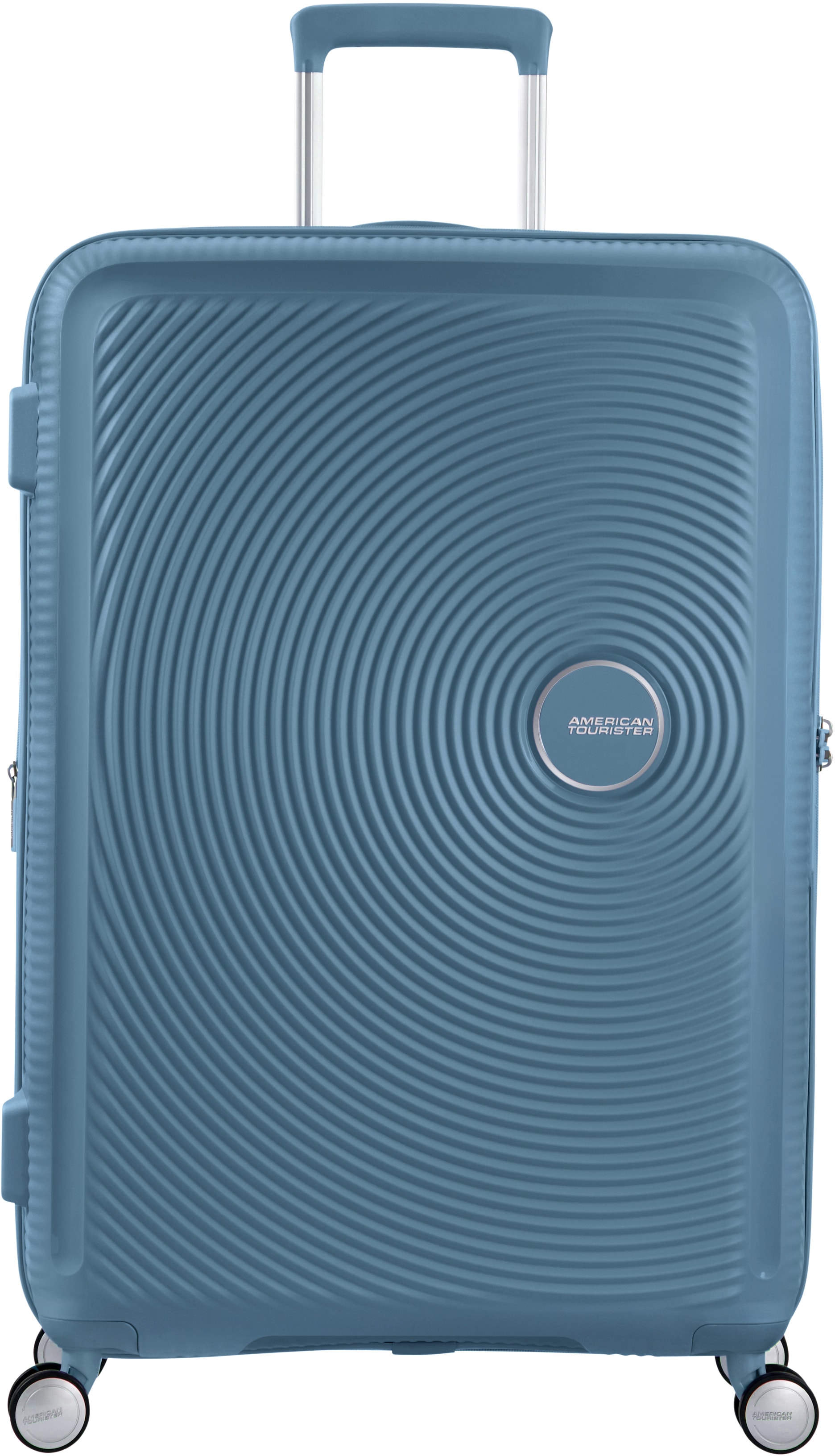 Hartschalen-Trolley AMERICAN TOURISTER "SOUNDBOX, in verschiedenen Farben und Größen", Gr. B/H/T: 51,5 x 77 x 29,5 97, blau (stone blau), Polypropylen, unifarben, Koffer, Reisekoffer Trolley Aufgabegepäck TSA-Zahlenschloss Volumenerweiterung Image