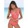 Bügel-Tankini-Top S.OLIVER "Audrey", Damen, Gr. 44, Cup F, rot (rot, weiß), Recycling-Polyamid, gepunktet, gestreift, Bikini-Oberteile, im Punkte und Streifen Mix