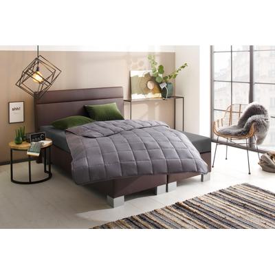 Einziehdecke HOME AFFAIRE "Jayden, Bettdecke 135x200 cm", grau (anthrazit), B:135cm L:200cm, Bezug: 100% Baumwolle. Füllung: 100% Polyester, Bettdecken, Bettdecken, Sommer, Winter, Decke fördert ruhigen Schlaf Image