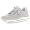 Keilsneaker GABOR "TURIN", Damen, Gr. 39, grau (hellgrau), Ziegenveloursleder, unifarben, sportlich, Schuhe Sneaker, mit leichter Perforierung, Freizeitschuh, Halbschuh, Schnürschuh