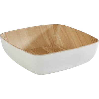 Servierschale APS "Frida", weiß, B:16,5cm H:5,5cm T:16,5cm, Melamin, Schüsseln, Holzoptik innen, 16x16 cm Image