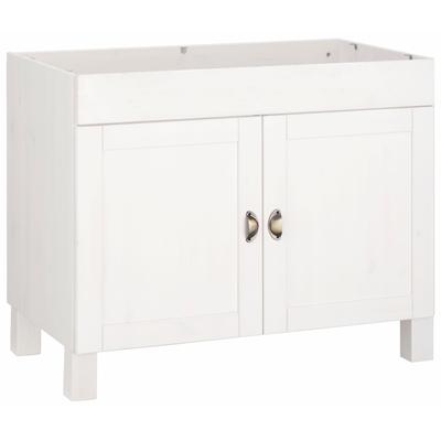 Spülenschrank HOME AFFAIRE "Oslo", beige (cremefarben), B:100cm H:83cm T:57cm, Massivholz, Schränke, 100 cm breit, inklusive Einbauspüle aus Edelstahl, aus Kiefer Image