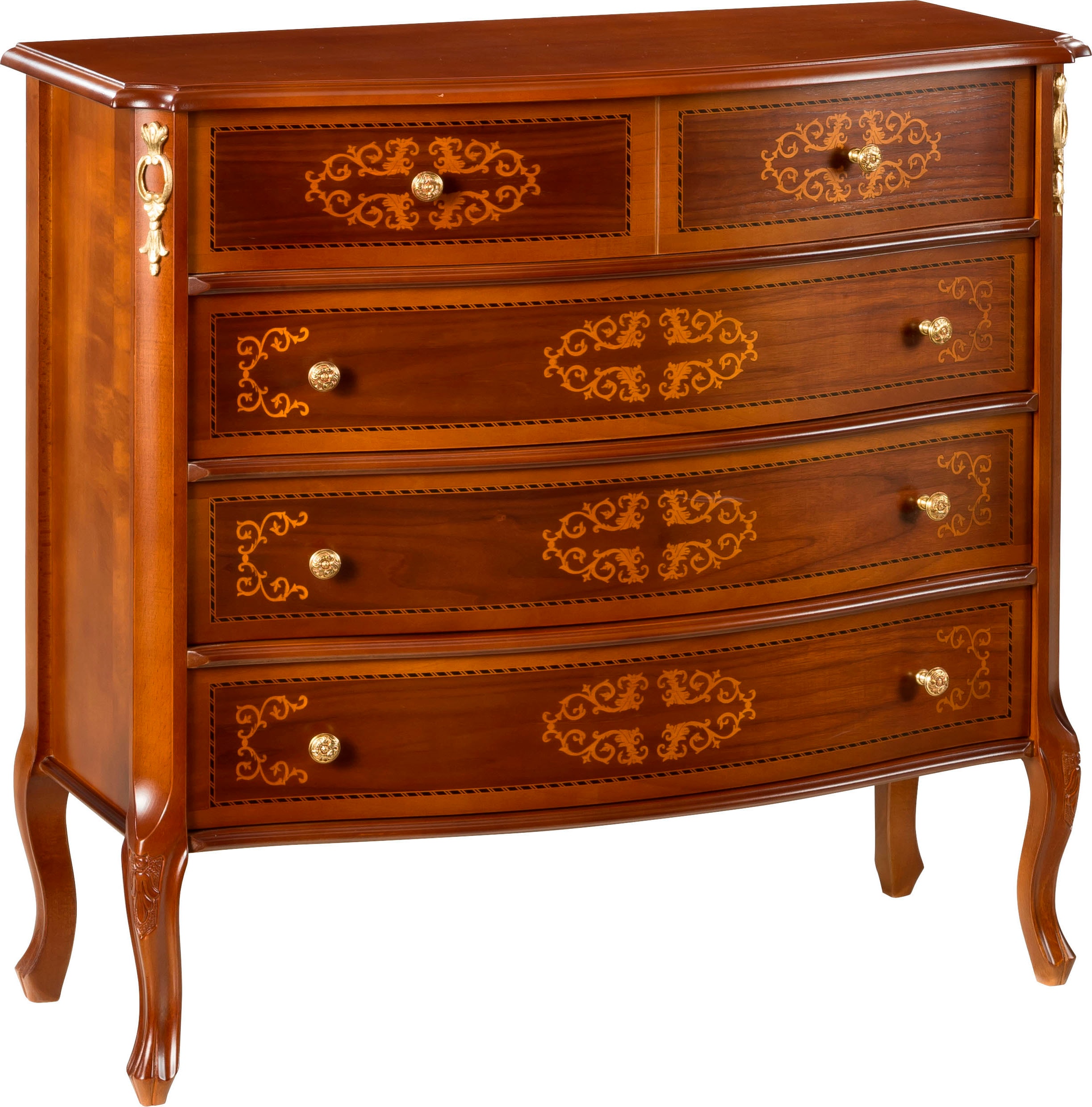 Kommode HOME AFFAIRE "Kommode Firenze", braun (nuss), B:87cm H:83cm T:38cm, Holz teilmassiv, Sideboards, Kommode, Breite 87 cm