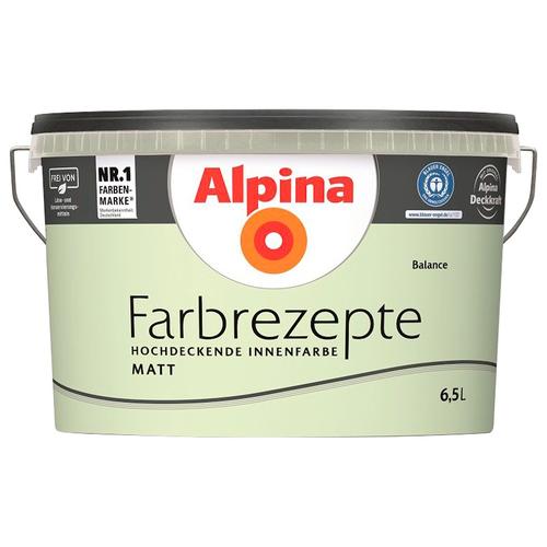 „ALPINA Wand- und Deckenfarbe „“Farbrezepte Balance““ Farben Helles Grün, matt, 6,5 Liter Gr. 6,5 l 6500 ml, grün (helles grün) Wandfarbe bunt“