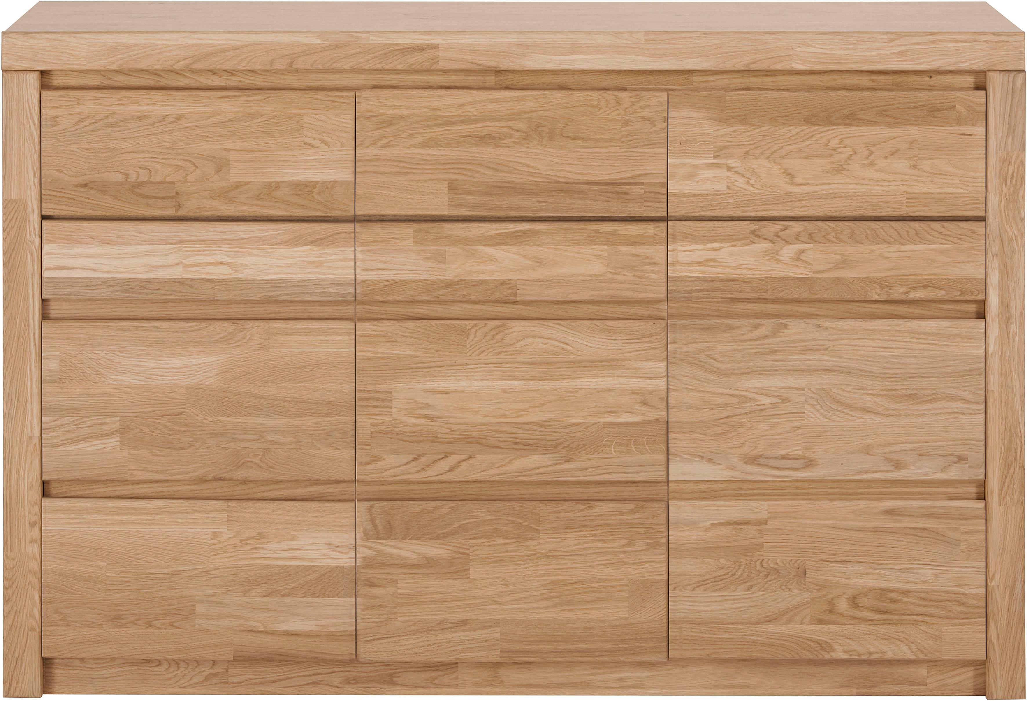 Kommode HOME AFFAIRE "Silkeborg", braun (eiche teilmassiv), B:130cm H:85cm T:35cm, Holz teilmassiv, Sideboards, Kommode, Breite 130 cm