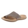 Zehentrenner GABOR, Damen, Gr. 45 (10), grau (taupe), Nubukleder, sportlich, Schuhe, Keilabsatz, Sommerschuh, Dianette mit kontrastfarbiger Stickerei, Topseller