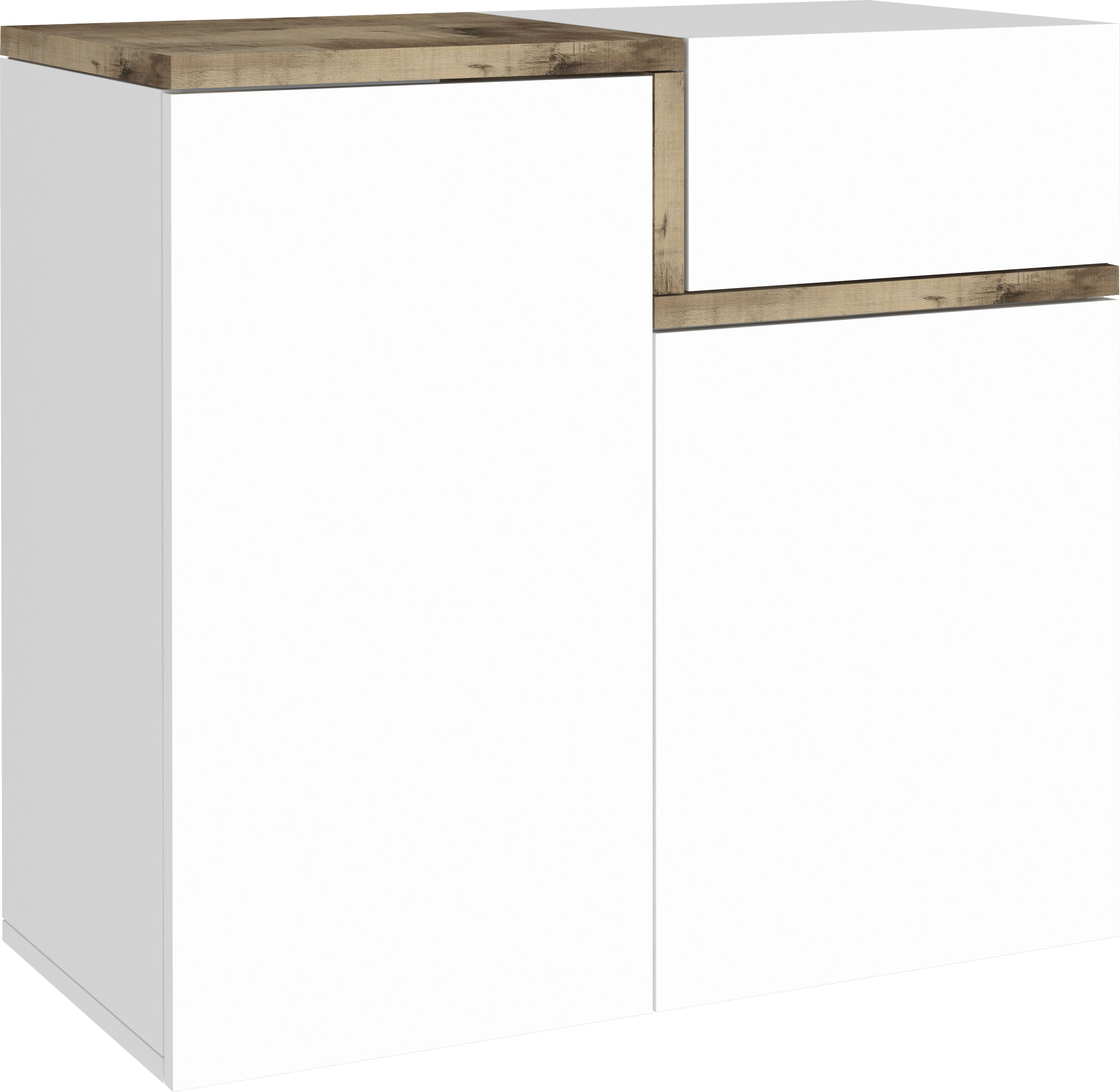 Schuhschrank HOME AFFAIRE "Zet", weiß (weiß hochglanz, ahorn pereira), B:80cm H:80cm T:40cm, FSC-zertifizierter Holzwerkstoff, Schränke, Schuhschrank, Breite 80 cm