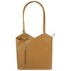 Cityrucksack CLUTY, Gr. B/H/T: 29cm x 28cm x 9cm, onesize, gelb, Rindsleder, Leder, beschichtet, leicht glänzend, elegant, Rucksäcke, echt Leder, Made in Italy