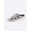Pantolette JOMOS, Damen, Gr. 39, grau (grau, geblümt), Glattleder, Veloursleder, sportlich, Schuhe Clog