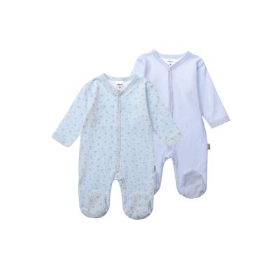 Strampler LILIPUT, Baby, Gr. 74/80, EURO-Größen, blau (hellblau), 100% Baumwolle, casual, Langarm, Overalls, 2er-Pack mit niedlichen Motiven