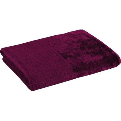 Duschtuch MÖVE "MÖVE Bamboo Luxe Duschtuch", lila (berry), B:80cm L:150cm, Frottier, Obermaterial: 60% Baumwolle, 40% Vi