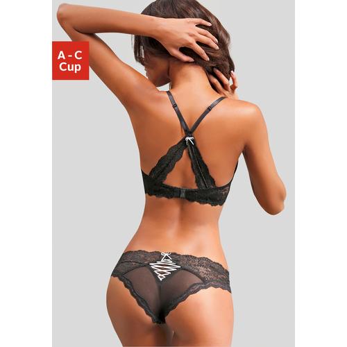 Set: Push-up-BH LASCANA Gr. 85 (44/46), Cup B, schwarz (schwarz, rosa) Damen BH-Sets BH Hochzeitsdessous BH-Set Bügel-BH Dessous-Set Push-up-BH Hochzeitswäsche BHs Cup A-C, mit zarter Spitze, sexy Dessous