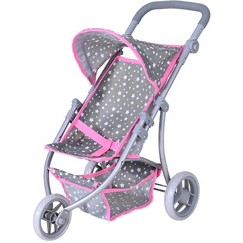 „Puppenbuggy KNORRTOYS „“Lio – Star Grey““ Puppenwagen grau (star grey) Kinder Puppenwagen -trage“