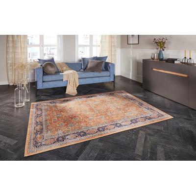 Teppich ELLE DECORATION "Keshan Maschad" Gr. 2, gold (goldgelb), B:80cm H:5mm L:150cm, Polyester, Teppiche, Orientalisch, Läufer, Kurzflor, Vintage, Wohnzimmer, Schlafzimmer Image