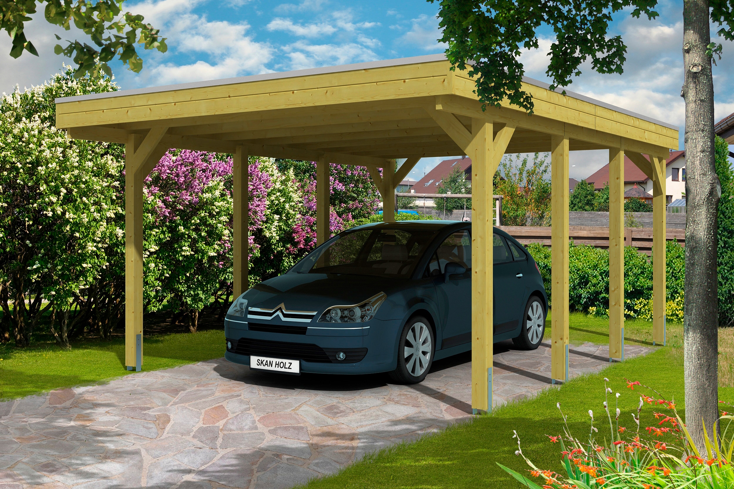 Einzelcarport SKANHOLZ "Friesland", grün, B/H/T: 210cm x, Carports Image