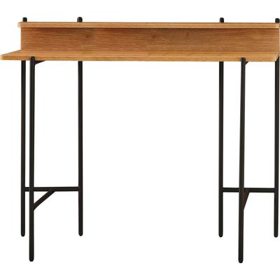 Schreibtisch INOSIGN "Knur", schwarz (schwarz, schwarz, akazie, dekor), B:120cm H:85,5cm T:46cm, Tische, Arbeitsplatte Akazie Dekor, geeignet für das Home office, Laptoptisch Image