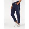 Jogger Pants KANGAROOS, Damen, Gr. 38, N-Gr, blau (marine), Sweatware, Obermaterial: 95% Baumwolle, 5% Elasthan, unifarben, kontrastfarbene Details, casual, bequem knöchellang, Hosen, mit seitlichem Kontraststreifen