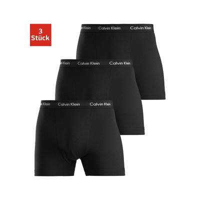 Boxer "CK BOXER BRIEF 3PK", Herren, Gr. L, schwarz, Obermaterial: 95% Baumwolle, 5% Elasthan, CALVIN KLEIN UNDERWEAR, Unterhosen, in uni schwarz mit Logoschriftzug, Topseller Image
