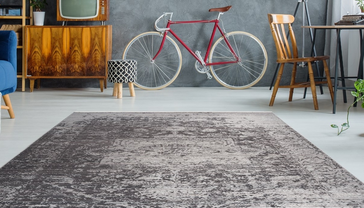 Teppich CALO-DELUXE "Rossa 990" Gr. 2, braun (braun, beige), B:80cm H:5mm L:150cm, Kunstfaser, Teppiche, Vintage Optik, Wohnzimmer Image