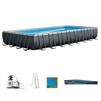Framepool INTEX "Ultra XTR Frame", grau (grau, blau), B:488cm H:132cm L:975cm, Schwimmbecken, BxLxH: 488x975x132 cm Image