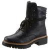 Schnürboots RIEKER, Damen, Gr. 40, blau (nachtblau), Lederimitat, klassisch, Schuhe, Stiefelette, Profilsohle, Blockabsatz, mit lässiger Schnürung